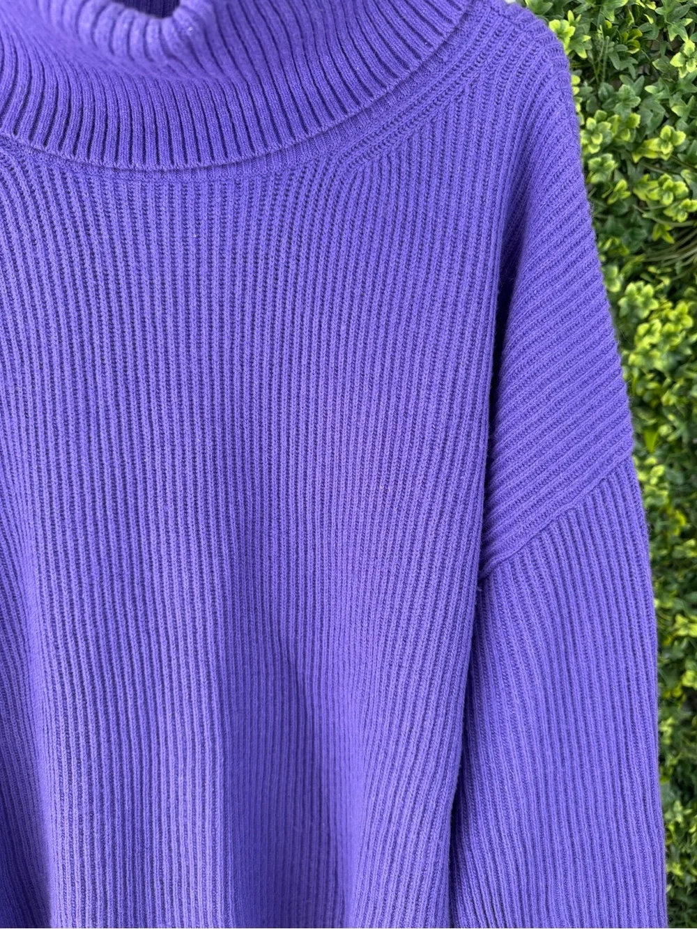 Banana Republic Italian Wool Cashmere Blend Purple Oversized Sweater XL